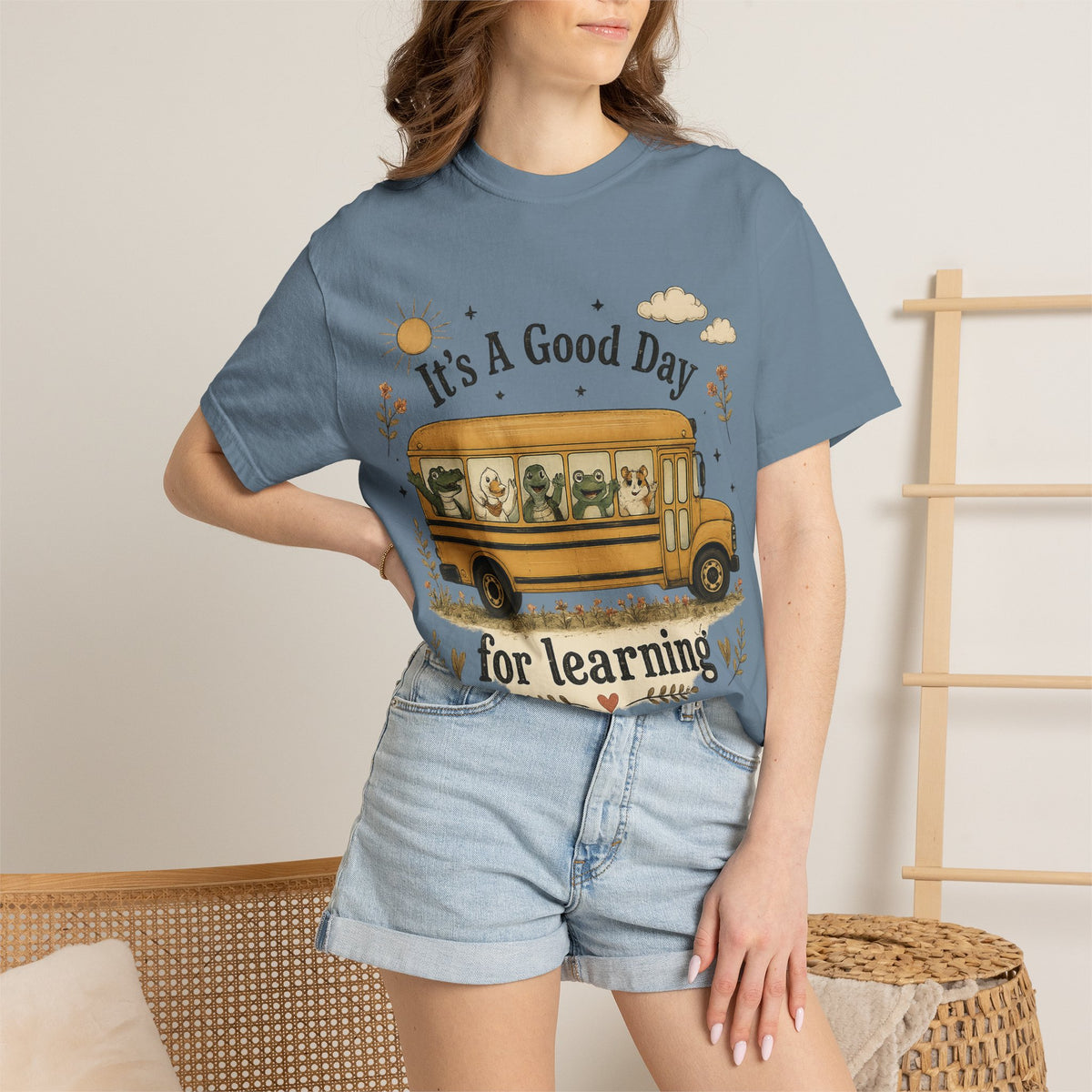 It's A Good Day for Learning T-Shirt — Cute School Bus Teacher & Student Back-to-School Tee