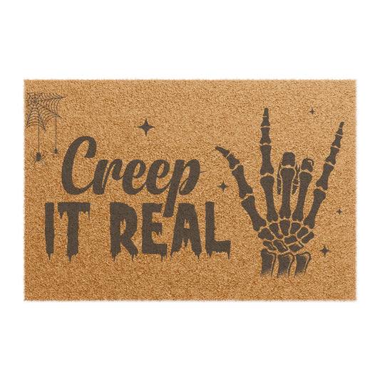 Creep It Real Doormat – Halloween Skeleton Hand Welcome Mat