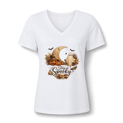 Stay Spooky Halloween V‑Neck Tee