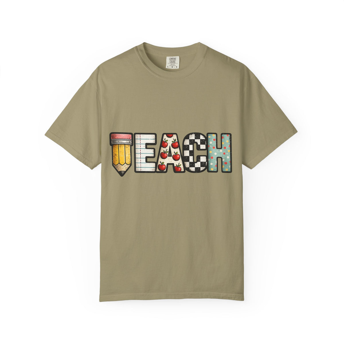 Teach Graphic T-Shirt — Cute Pencil & School Icons Teacher Tee