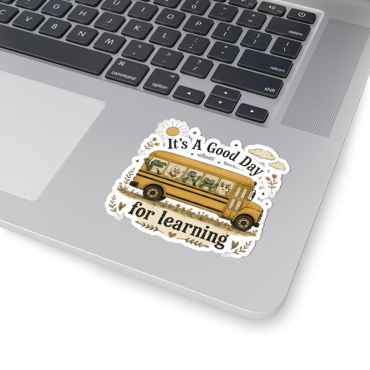 It’s a Good Day for Learning Sticker — Cute School Bus Animal Kiss-Cut Sticker