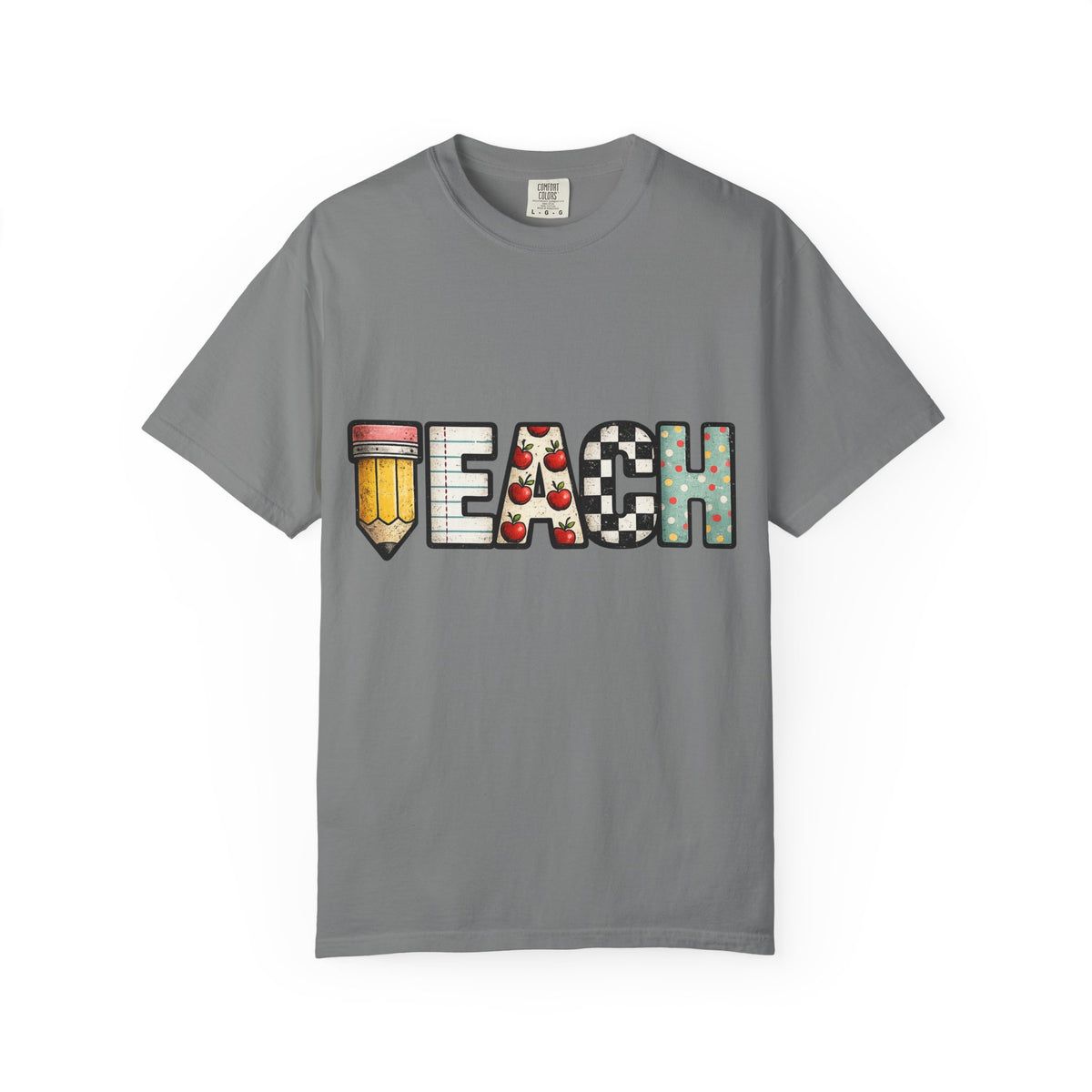 Teach Graphic T-Shirt — Cute Pencil & School Icons Teacher Tee
