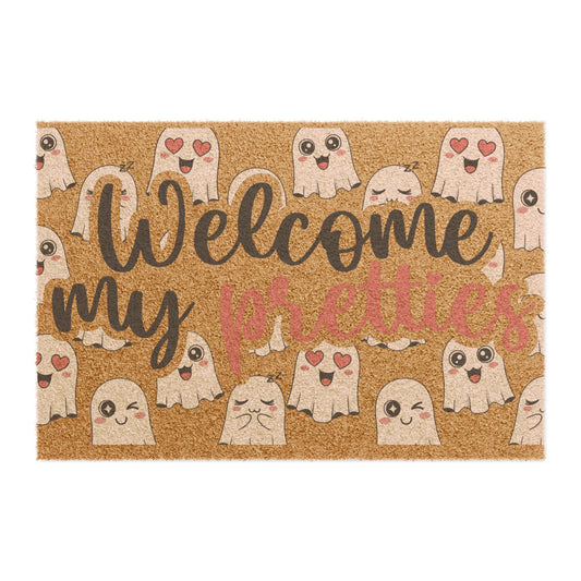 Doormat — "Welcome My Pretties" Cute Ghost Halloween Door Mat