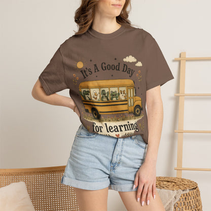It's A Good Day for Learning T-Shirt — Cute School Bus Teacher & Student Back-to-School Tee