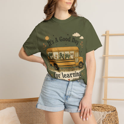 It's A Good Day for Learning T-Shirt — Cute School Bus Teacher & Student Back-to-School Tee