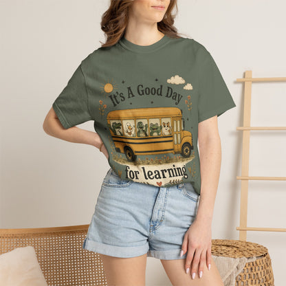 It's A Good Day for Learning T-Shirt — Cute School Bus Teacher & Student Back-to-School Tee