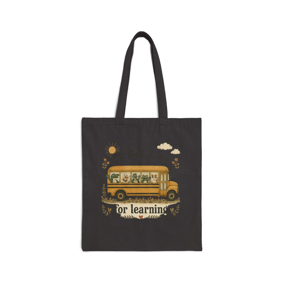 Tote Bag — "It's A Good Day for Learning" School Bus Canvas Tote