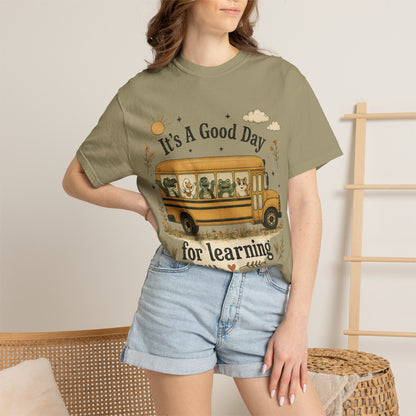 It's A Good Day for Learning T-Shirt — Cute School Bus Teacher & Student Back-to-School Tee
