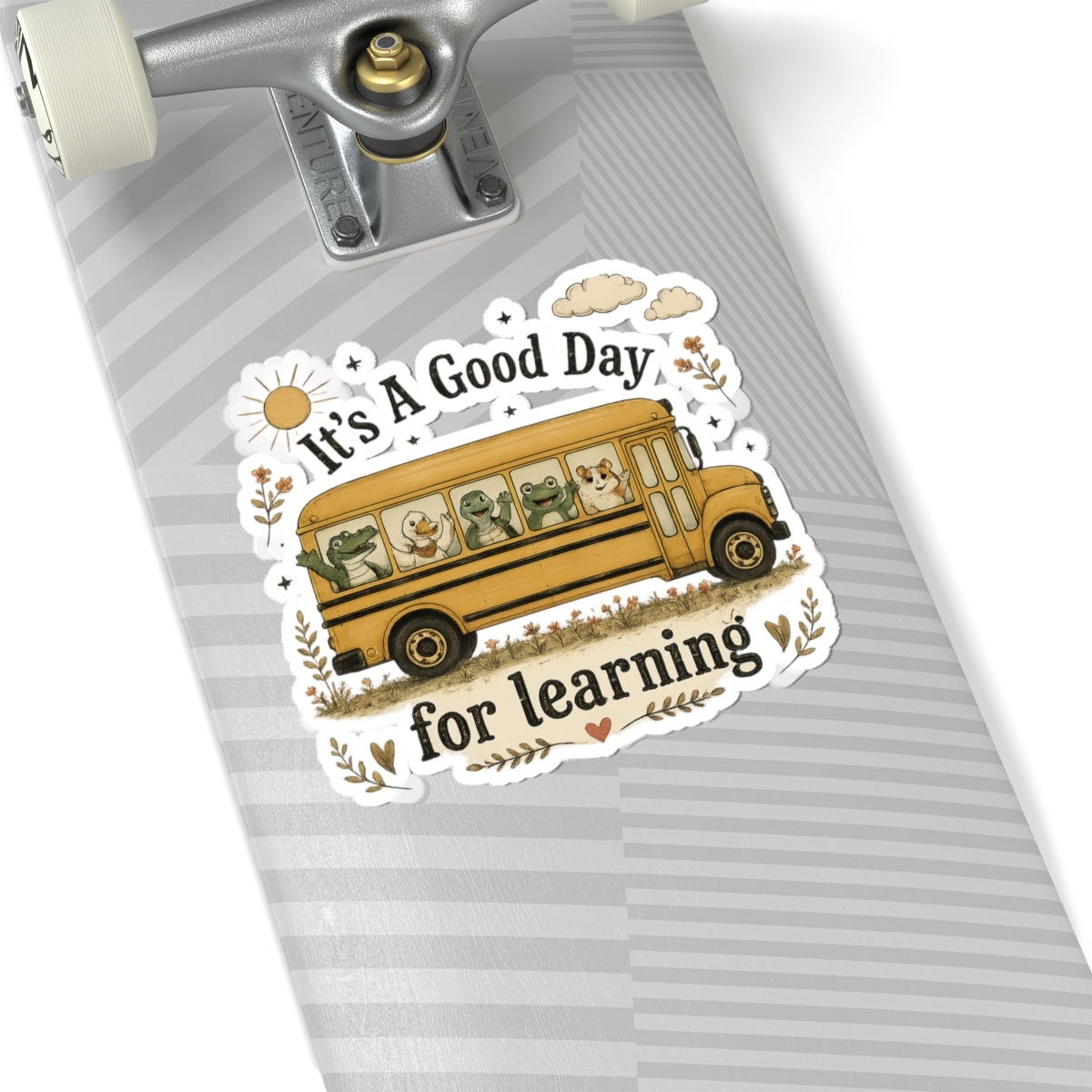 It’s a Good Day for Learning Sticker — Cute School Bus Animal Kiss-Cut Sticker