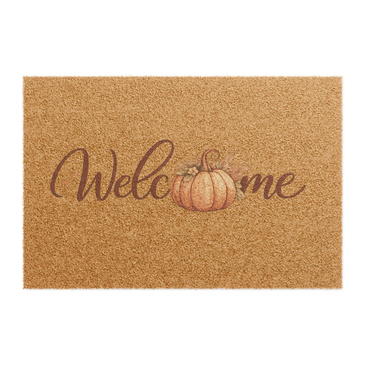 Welcome Pumpkin Doormat — Autumn Fall Front Door Mat