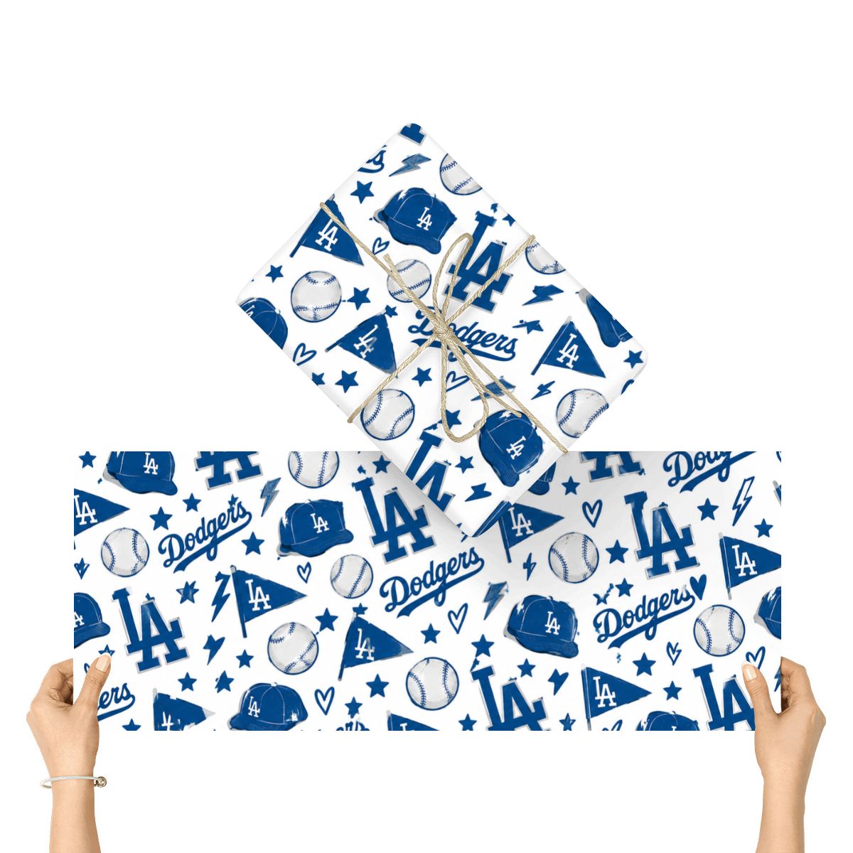 3Pack Gift Wrapping Paper Sheets (Made in USA) dodgers wrapping