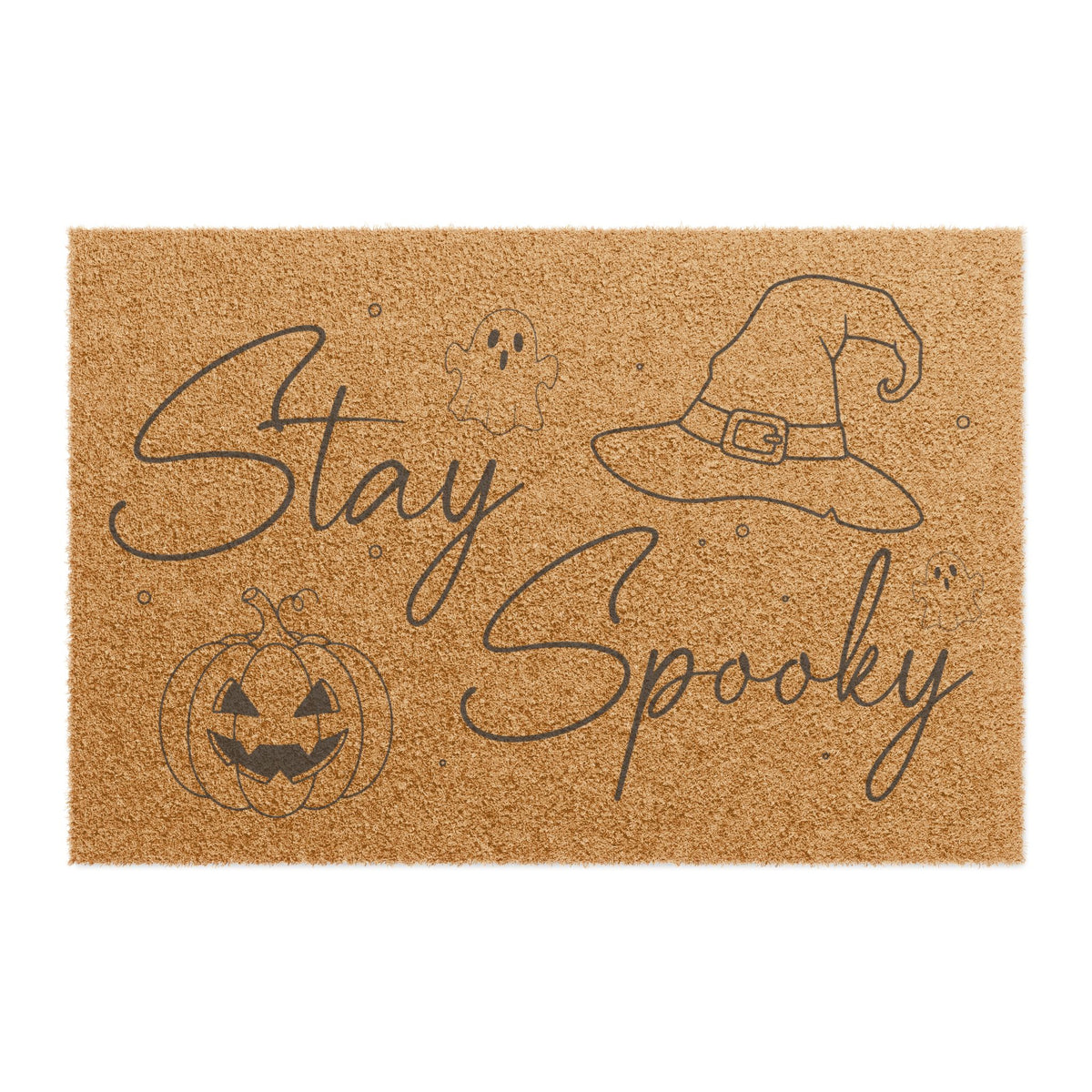 Stay Spooky Doormat — Halloween Welcome Mat with Witch Hat & Jack-O’-Lantern