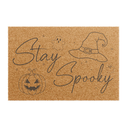 Stay Spooky Doormat — Halloween Welcome Mat with Witch Hat & Jack-O’-Lantern