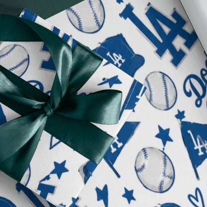 3Pack Gift Wrapping Paper Sheets (Made in USA) dodgers wrapping