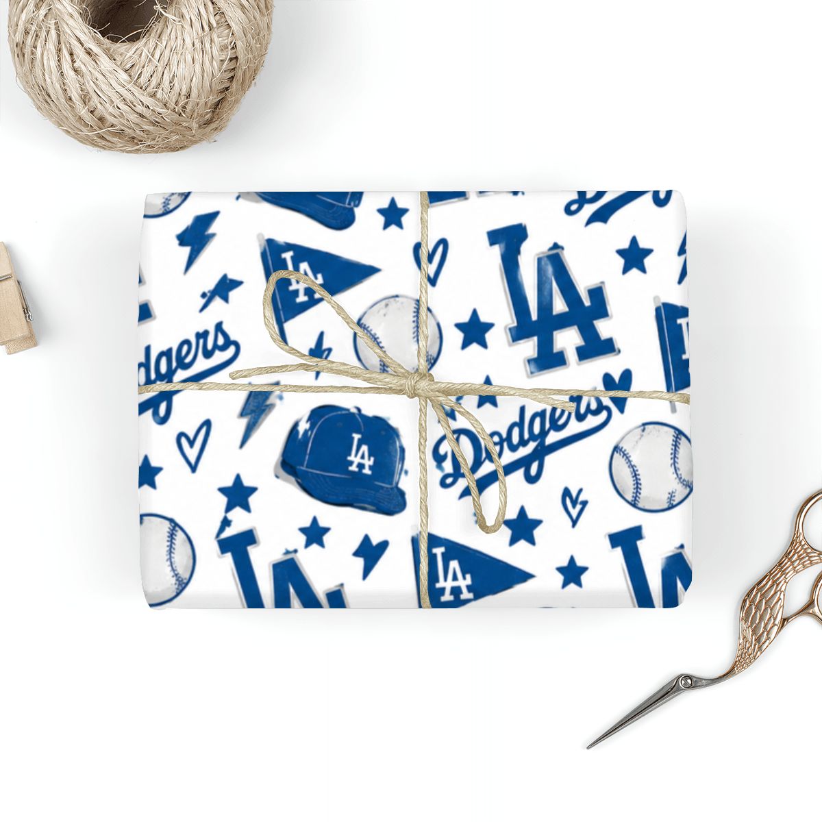 3Pack Gift Wrapping Paper Sheets (Made in USA) dodgers wrapping